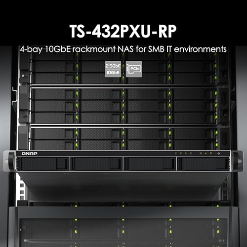 Image of QNAP TS-432PXU-RP-2G 4 Bay High-Speed SMB Rackmount NAS with Two 10GbE, Two 2.5GbE Ports and Redundant Power Supply