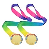 MOTHNUR Medallas de Metal Dorado para Competición Deportiva 6.5 Cm, 2 Unidades, Medallas de Campeonato para Maratón, Fútbol y Baloncesto, Premio Escolar y Eventos Deportivos