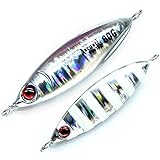 【ジギンガ―Z bomb60SVZ 】いち押しメタルジグ 超コンパクト! 左右非対称 ＆ 蓄光ゼブラ のマイクロボディ でフィールドテストでTGベイトに勝利したスロー系メタルジグ microBOMBゼブラグロー 60g 65mm ジグ ルアー (シルバー)