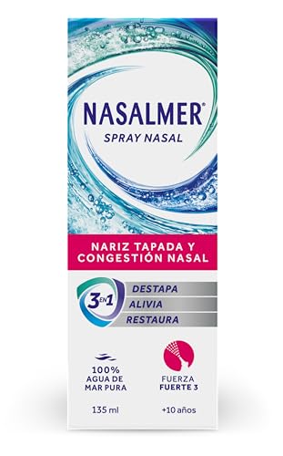 Miniatura 2 de Nasalmer Spray Nasal Fuerza Fuerte 3, 100 Agua De Mar, Alivio De La Congestión, Adultos Y Niños 10 Años, 135 Ml