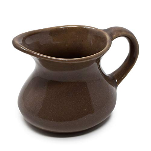 Image of he Himalayan Goods Company - Value Series Stoneware Ceramic Milk Jug or Oil Jug or Pourer or Pitcher 275 ml (Sandal)