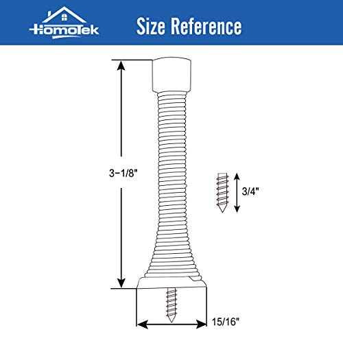 Image of HOMOTEK 30 Pack Black Spring Door Stops,3-1 /8 inch Heavy Duty Door Stop - Flexible Spring Door Stopper with Low Mounted Black Rubber Bumper Tips