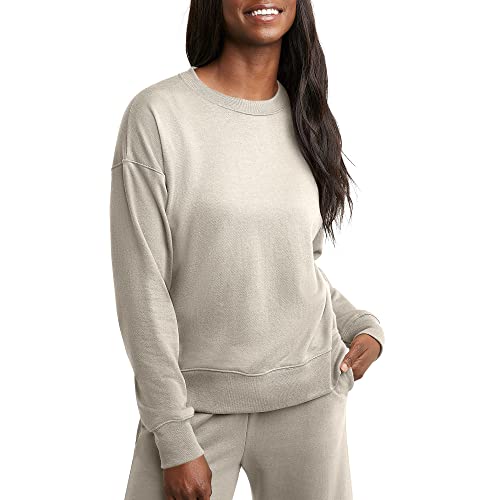 Hanes Women's Originals French Terry, Lightweight Fleece Pullover Sweatshirt, Available in Plus