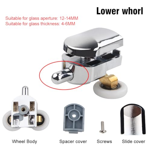 DSFSAEG 4Pcs Curved Shower Door Twin Rollers Runners 23mm Shower Door