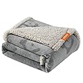 Feandrea Waterproof Dog Blanket, Sherpa Fleece Pet Blanket for Small and Medium Dogs, Cats, 127 x 101 cm, L, Machine Washable, Reversible Dog Couch Cover Protector, Grey PPB050G01