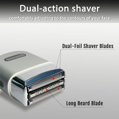 Opdooke Electric Razor for Men,Foil Shaver with 2 Attachment Head,Wet/Dry Sharp Blade Close Shaving for Face,Rechargeable 100 Mins Playtime and Mini Size Razor for Home Travel Shave - Image 3