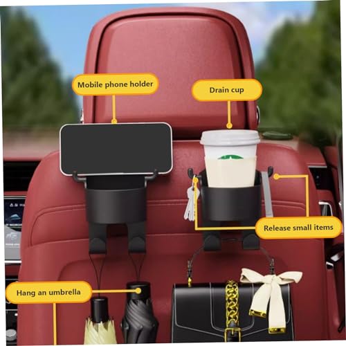 Portavasos para auto 3 en 1 con ganchos para asiento trasero miniatura 2