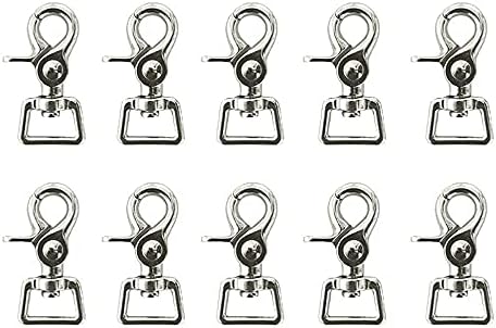 Lot of (10) 5/8" x 2-3/8" Nickel Plated Swivel Square Eye Trigger Snaps 40352-10