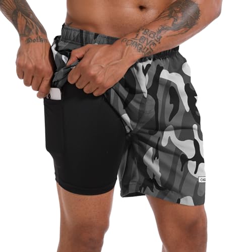CHEXPEL Men's Swim Trunks Quick Dry Beach Shorts with Pockets and Compression Liner 7 Inch Inseam Bathing Suits2