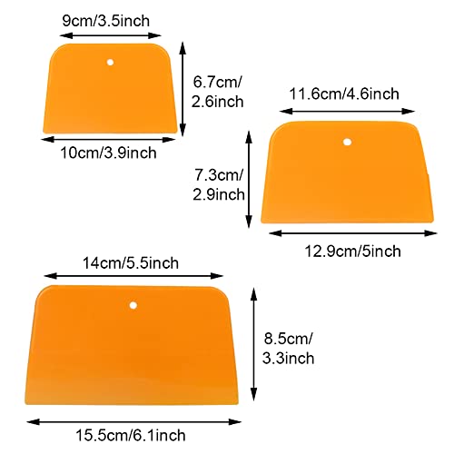 Image of Faddare 15pcs Hard Plastic Body Filler Spreader Caulks, 4 /5 / 6 Inch DIY Craft Paint Auto Body Spreader Car Body Filler Spreader Bondo Spreader Tools(Orange)