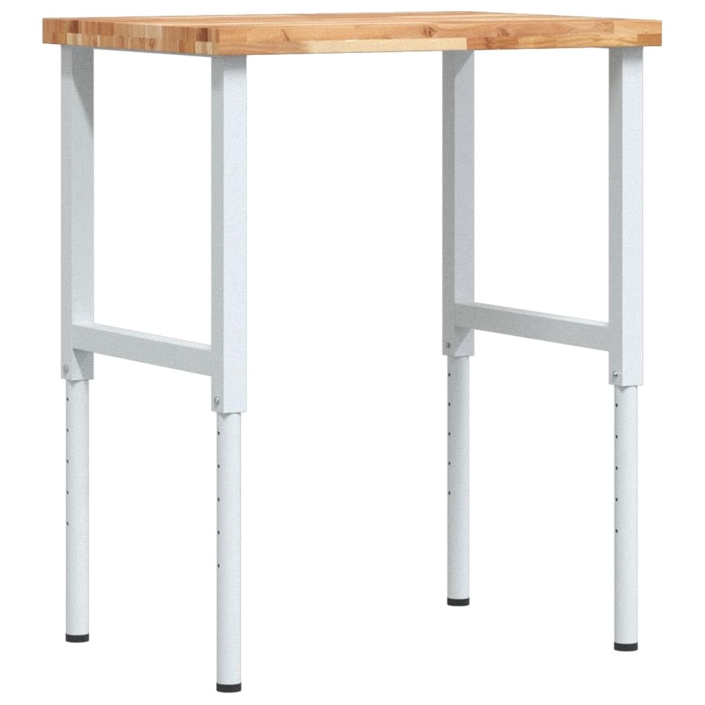 vidaXL Stolik roboczy, 80x60x(73-99,5)cm, prostokątny, drewno akacjowe, stol warsztatowy, stół warsztatowe, stoł roboczy, stoł warsztatowy