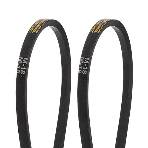 HARFINGTON 2Pcs M-18 Rubber V Belt Drive Transmission Belt 18"