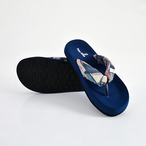 Image of Women's Geometric Print Flip Flops, Memory Foam Footbed, Comfort Slipper