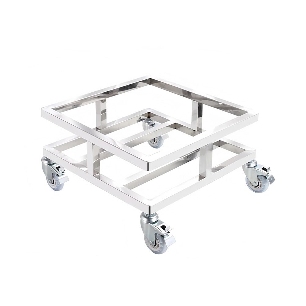 Portavaso in acciaio inox con ruote, multiuso per spostamento e conservazione facili