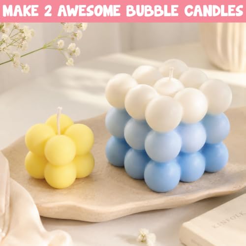 Image of Kalakaram DIY Scented Bubble Candle Making Kit for Beginners | Soy Wax Candle Craft Kit with Silicone Molds, Fragrance, Colors & Tools | Art & Craft Set for Kids & Adults | Home Decor & Birthday Gift