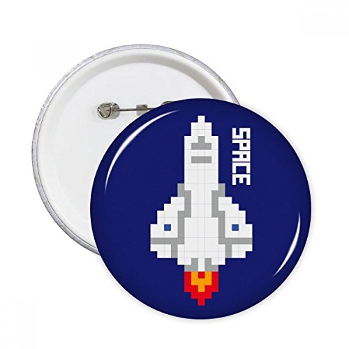 Pins Badge Bouton Ronde Rocket Take Off Univers Pixel en Lot de 5 Pièces Multicolore XXL