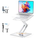 Urmust Adjustable Laptop Stand, Ergonomic with 360° Rotating Base, Foldable & Portable Laptop Riser, Compatible with MacBook, Dell, HP, Lenovo, and Other 10-17" Laptops (Silver)