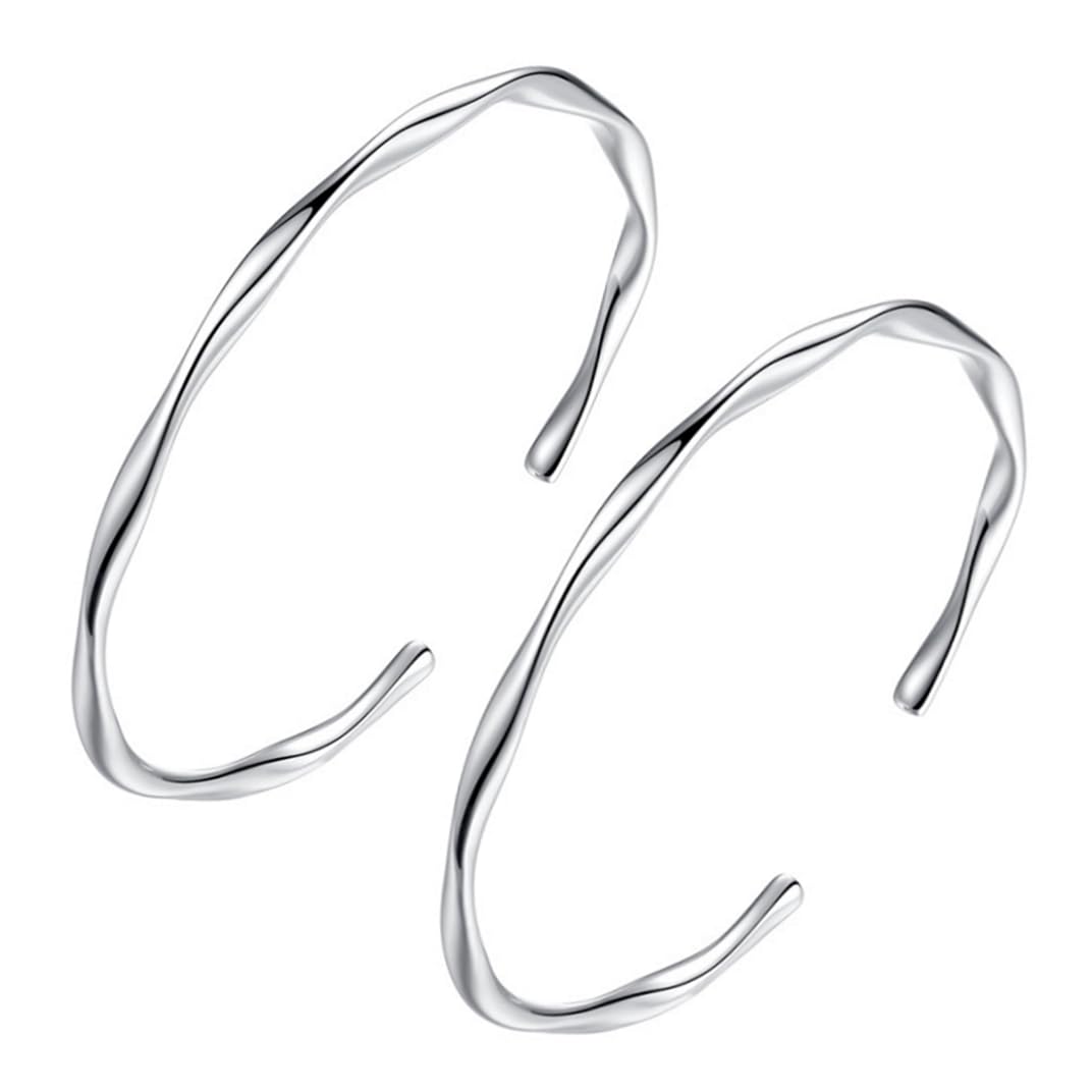 925 Sterling Silver Cuff Bangle Bracelets Adjustable Jewelry Fashion Simple Open Bangles Cuff Jewelry for Women Mom Wife Mothers Day Valentine Gift