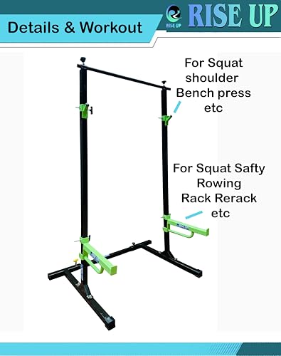 Image of RISE UP � Squat Rack Power Cage with with Pull Up Bar, J-Cups & Safety Arms