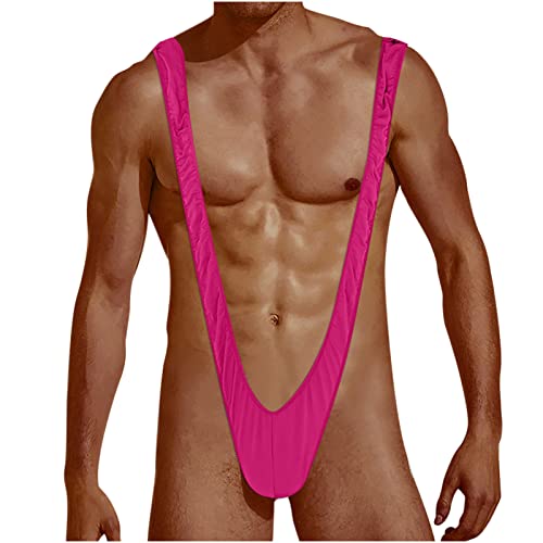 Ctreela Men's V Shaped Mankini Leopard Jockstrap Wrestling Singlet V Sling Swimsuit Thong Y Back Leotard Underwear
