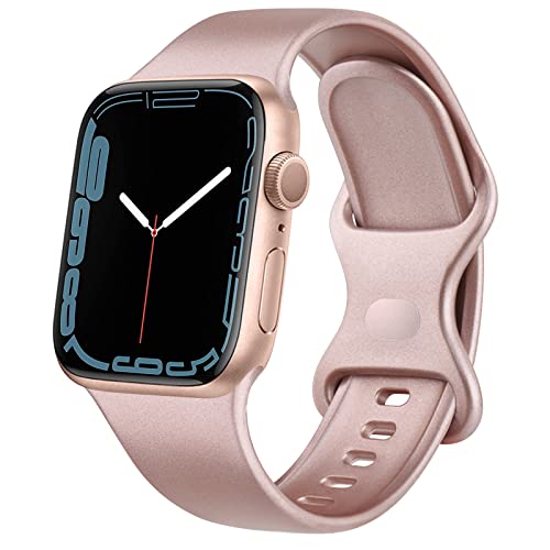 Tobfit Bracelet Compatible avec Apple Watch Series 8 7 45mm 41mm, Bracelet en Silicone pour Apple Watch SE Series 6 5 4 44mm 40mm/ Apple Watch Series 3 2 1 42mm 38mm Cover