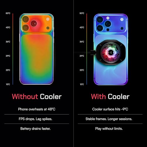Image of Vero Forza Arctic V4 Mobile Cooler for Gaming | Magnetic & Clip-On Mount | New-Gen Semiconductor Cooling | Cools to -6C | Quiet 7 Blade Fan | BGMI PUBG CODM Freefire Fortnite BGMI | iPhone & Android.