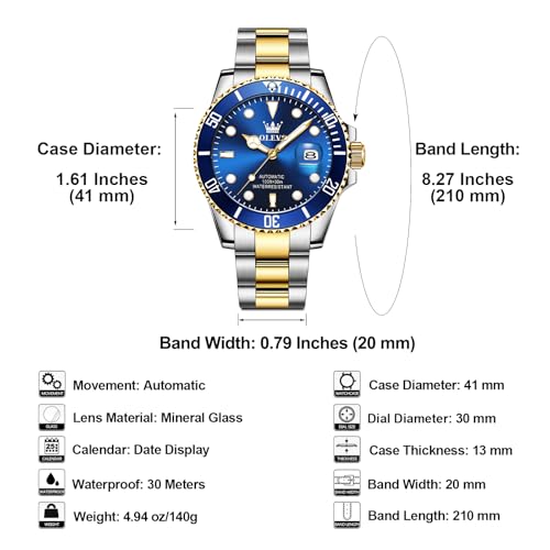 OLEVS Green Dial Watches for Men Fashion Analog Quartz Waterproof Chronograph Gold Sil Big Face Luminous Multifunction Men Wristwatches