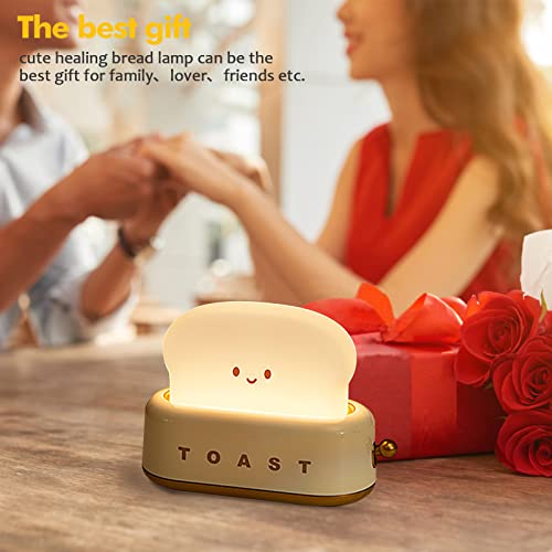 Qanyi Small Table Lamp, Cute Toast Bread Led Bedroom Nightstand Light With Timer And Rechargeable, Cool Birthday Gift For Baby Kids Children Girls Boys #TOP5