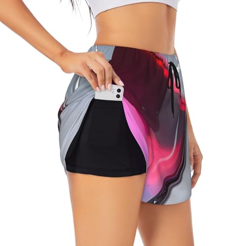 Short de sport femme léger et fluide imprimé verre de vin