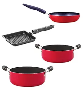 NIRLON Nonstick Aluminium Utensils Set for Kitchen, 4 Pieces(CVG_CS26_SGP_CS24)
