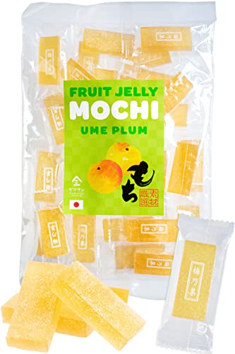 YAMASAN KYOTO UJI Jelly Fruit Mochi, Japanese Traditional Candy, individually wrapped, Artisanal Handworks, 100% Japanese Ume Plum, 300g