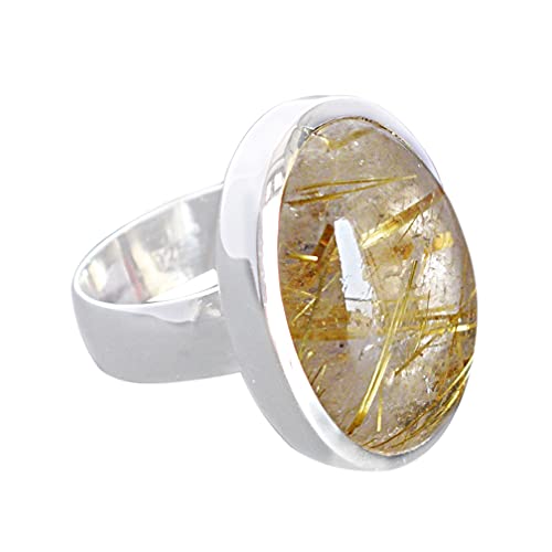Bague rutile dorée et argent 925 votre bijou bohème pour le quotidien