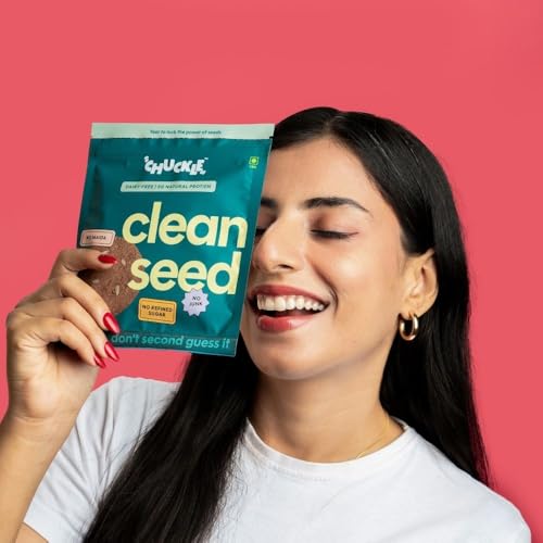 Image of Chuckle Clean Seed Oat Cookies with Flax & Sunflower Seeds 300g (6 Pack x 50g), Jaggery Sweetened Cookies without Palm Oil, Gluten Free Biscuits and Protein Cookie Snack with Oats & Seeds