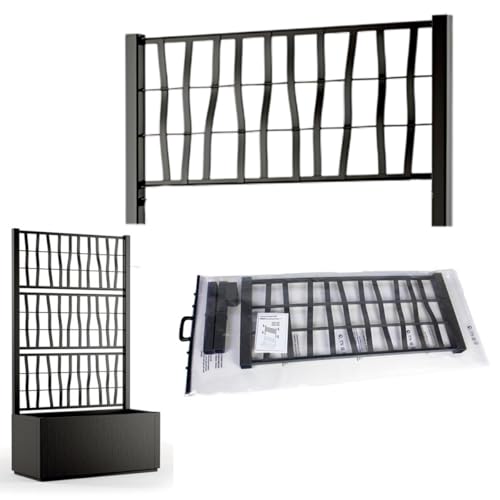 Tomaino - Kit per Alazare la Fioriera con Spalliera in Plastica, Compatibile con Modello Ethica Stefanplast, Esterno Giardino, Vasi e Fiori Rampicanti, Privacy Terrazzo Balcone (nero)