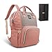 HEYI bolso cambiador multifuncional mochila de pañales bebe, bolso maternal mochila impermeable, mochila del viaje de la mamá de grande capacidad (Rosa y gris)