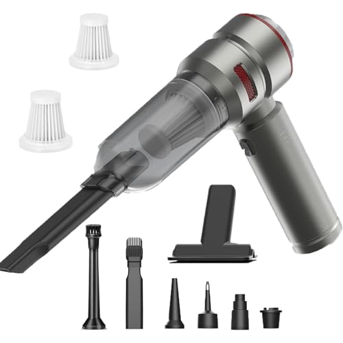 Csyibeielec Car Vacuum Cleaner High Power, 20000 Pa 4-in-1 Powerful Vacuum for Car, 6000 mAh, USB-C Rechargeable, Portable, Mini Vacuum Cleaner for Wet/Dry Cleaning, Home, Kitchen, Office, Pet Hair.