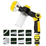 Amplios beneficios: perfecto para enjuagar, regar plantas, limpiar superficies y lavar el coche con chorro de agua constante y diseño que ahorra espacio