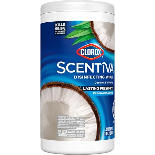 Clorox Scentiva Disinfecting Wipes, Coconut and Waterlily, 75 Ct. - image 9