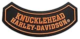  Harley-Davidson 5 in. Embroidered Knucklehead Rocker Emblem Sew-On Patch - Black