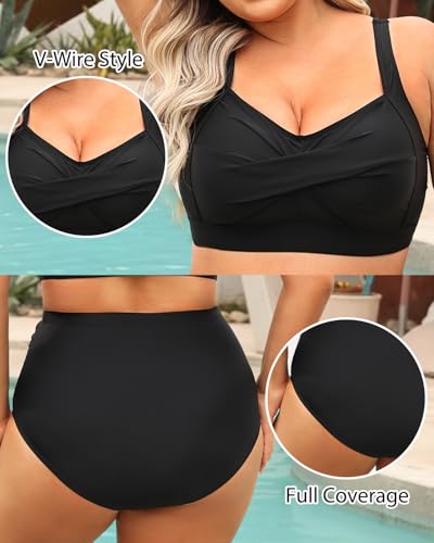 Image of Daci Women's Plus Size Bikini Sets - High Waisted Two-Piece Swimsuits with Tummy Control