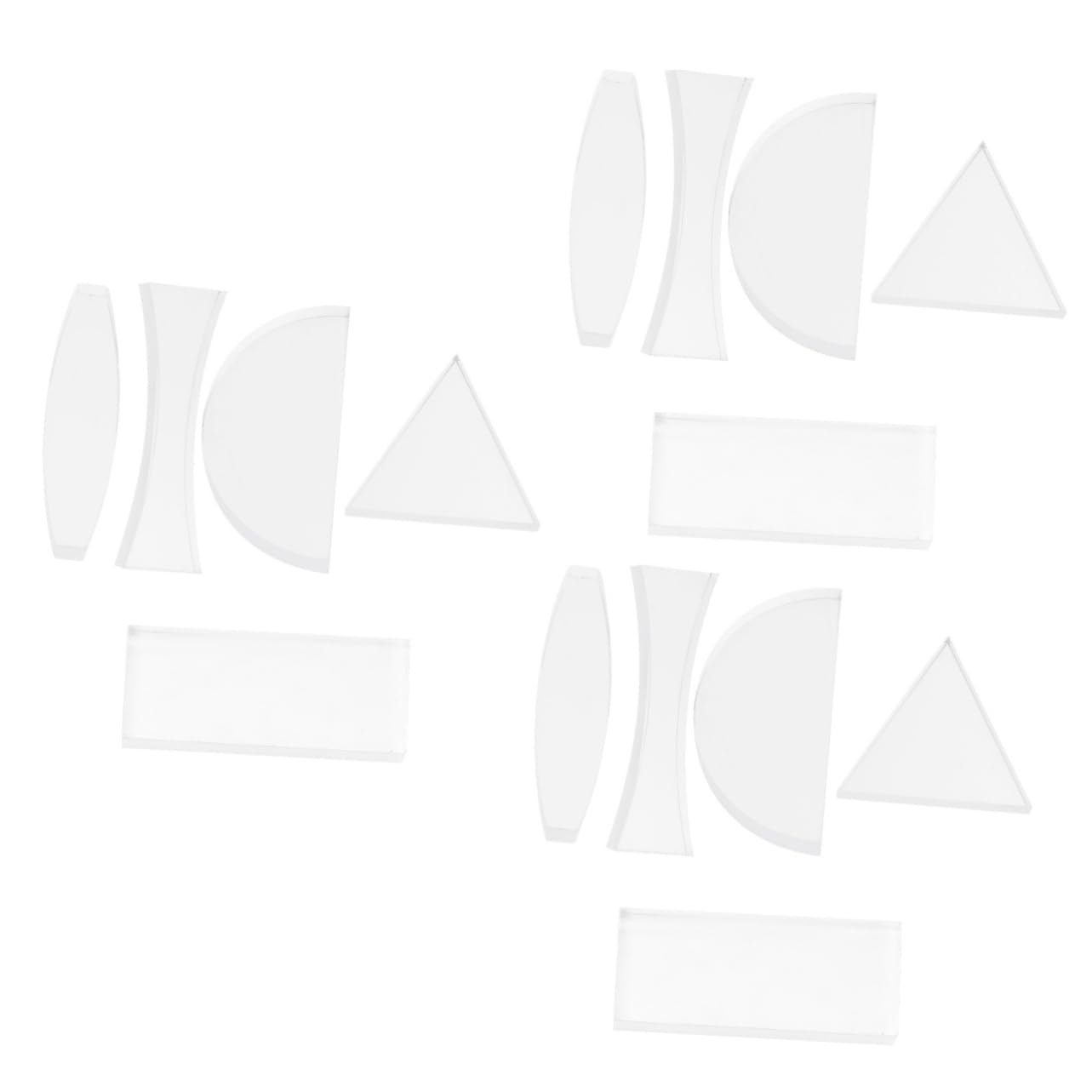 3sets Optical Glass Lens and Set Photo Photography Cube Acrylic Optical Lenses Physics Lab Optics Physics Teach 5pcs*3