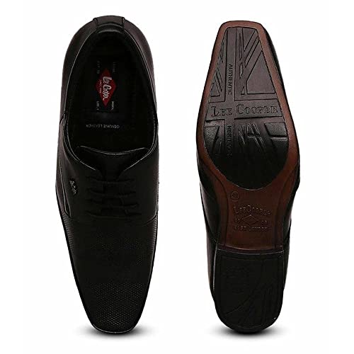 Image of Lee Cooper Mens Leather Lace Up Mens Derby ShoesFormal Shoes