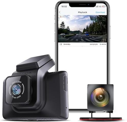 Image of Hikvision Car Dash Camera K5|2K Dual Channel|3 Inch Touch Screen|2K Front HD |1080P Rear HD|140 Coverage|G Sensor|Voice Recognition|Emergency Recording|256GB SD Support,Black Without Hardwired KIT