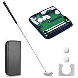 Minigolf-Putter-Set, Indoor-Golf-Putting-Set Mit 2 Bällen, Putter, Ziel Und Tragetasche, Für Kinder, Jugendliche Und Erwachsene, Golfgeschenk Für Männer