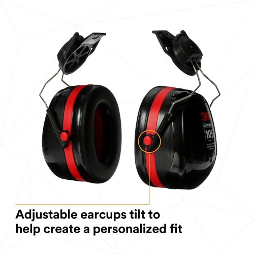 Image of 3M PELTOR Hearing Protection Optime 105 Earmuffs, E-A-Rfit Compatible, Assembly, Sanding, Grinding