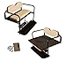 LUXCART EZGO TXT Golf Cart Rear Flip Folding Back Seat Kit, 1995 and Up - Factory Tan Cushions