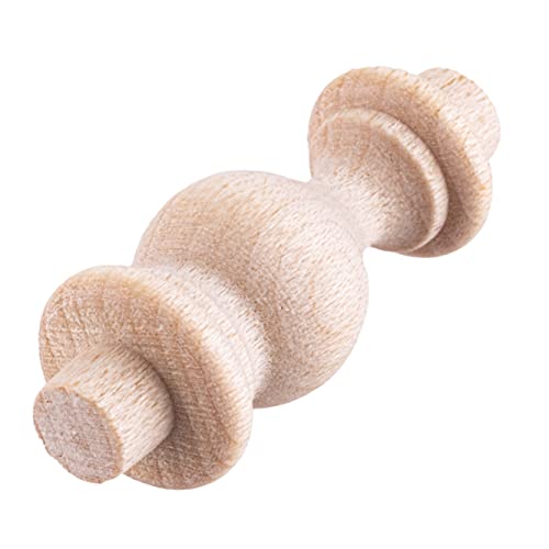 Turned Hardwood Spindles | Pack of 10 | Unfinished Wood Spindle, Unpainted Wooden Spindles for Crafts, Wooden Chair Supply, for House Furniture Restoration | UA-16-BWS
