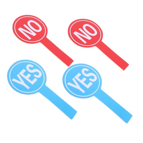 GARVALON 4pcs Handheld Voting Paddles Yes No Boards