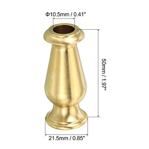 Image of PATIKIL Solid Brass Lamp Neck, Turned Brass Spindle Slips Lamp Finial Pipe Coupling for Lamp Decoration