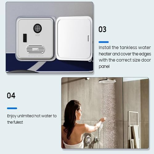 Tankless Propane RV Water Heater Replacement, 12V DC, 55,000 BTU, Digital Remote Control, Fits 15x15 Inch Door, Ideal for Campers, Vans, Off-Grid Living